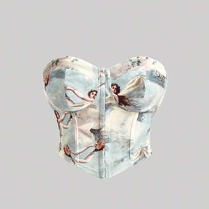 SHEIN Artistic Print Bustier Top - Multicolor